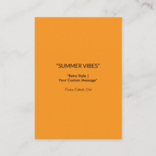 Retro Orange Texture – Summer Vibes Art Contactkaartje (Voorkant)