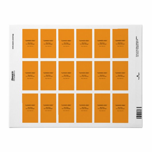 Retro Orange Texture – Summer Vibes Art Etiket (Full Sheet)