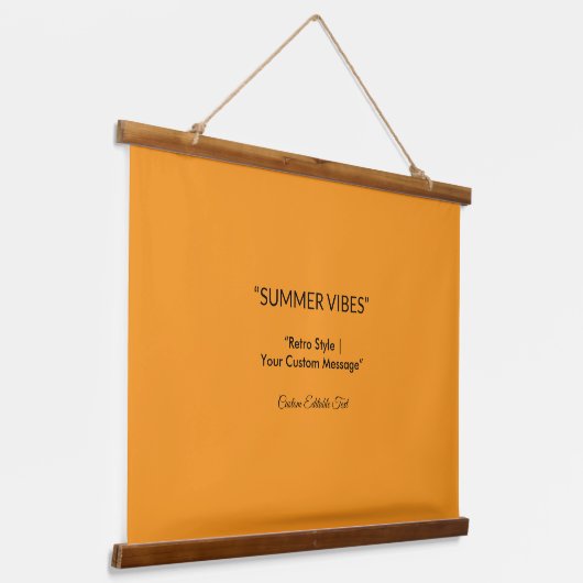 Retro Orange Texture – Summer Vibes Art Hangend Wandkleed (Gebogen)