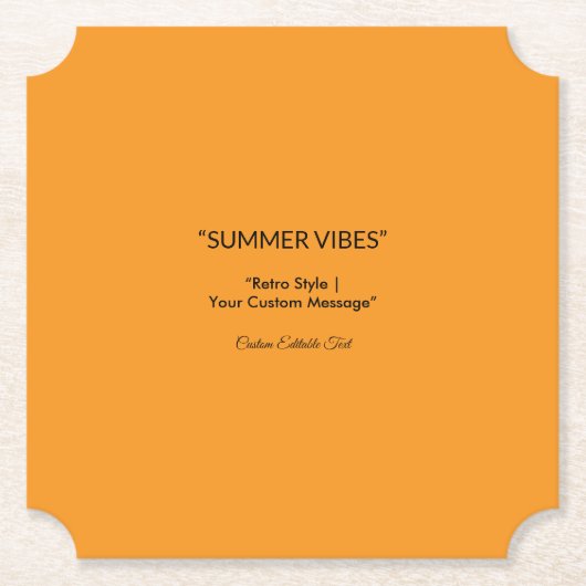 Retro Orange Texture – Summer Vibes Art Kartonnen Onderzetters (Voorkant)