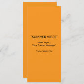 Retro Orange Texture – Summer Vibes Art Menu (Voorkant / Achterkant)