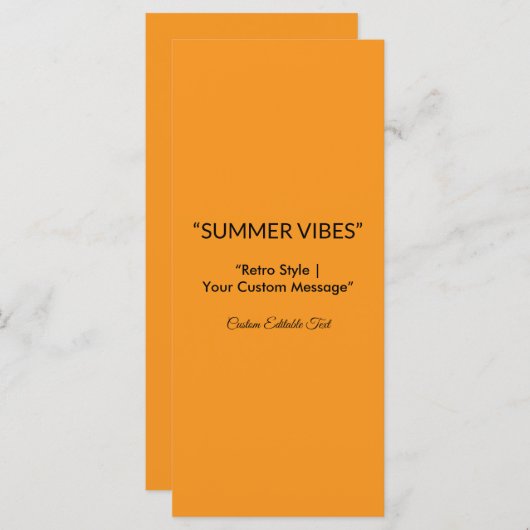 Retro Orange Texture – Summer Vibes Art Menu (Voorkant / Achterkant)
