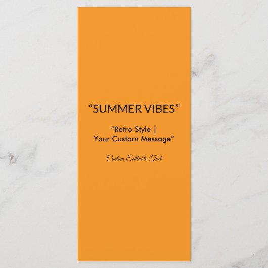 Retro Orange Texture – Summer Vibes Art Menu (Voorkant)
