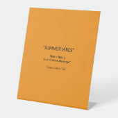 Retro Orange Texture – Summer Vibes Art Reclamebord Met Voetstuk (Voorkant)