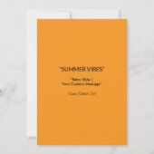 Retro Orange Texture – Summer Vibes Art Save The Date (Voorkant)