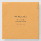 Retro Orange Texture – Summer Vibes Art Stenen Onderzetter (Voorkant)