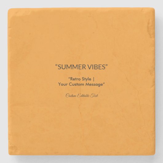 Retro Orange Texture – Summer Vibes Art Stenen Onderzetter (Voorkant)