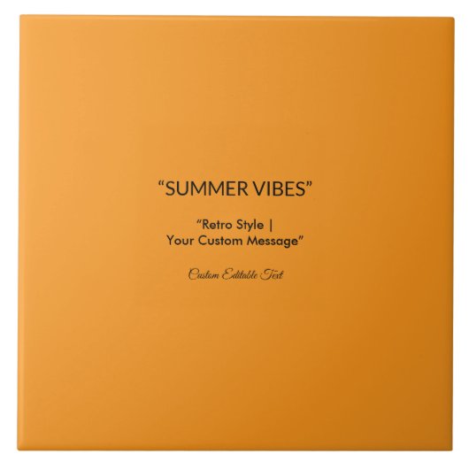 Retro Orange Texture – Summer Vibes Art Tegeltje (Voorkant)