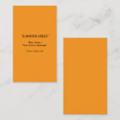Retro Orange Texture – Summer Vibes Art Visitekaartje (Voorkant / Achterkant)