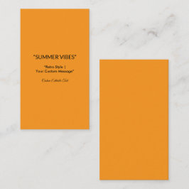 Retro Orange Texture – Summer Vibes Art Visitekaartje