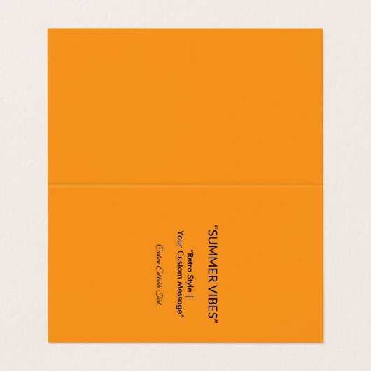 Retro Orange Texture – Summer Vibes Art Visitekaartje (Buitenkant ongevouwen)