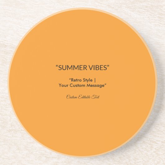 Retro Orange Texture – Summer Vibes Art Zandsteen Onderzetter (Voorkant)