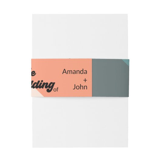 Retro Orange White Geometric The Wedding Of Uitnodigingen Wikkel (Achterkant Voorbeeld)