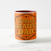 Retro Orange World's Greatest Dad Mok | Aanpasbaar (Midden)