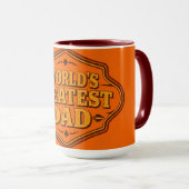 Retro Orange World's Greatest Dad Mok | Aanpasbaar (Voorkant rechts)
