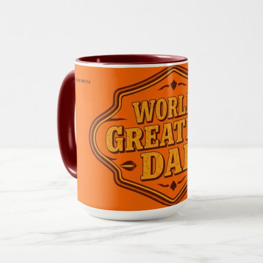 Retro Orange World's Greatest Dad Mok | Aanpasbaar (Voorkant links)