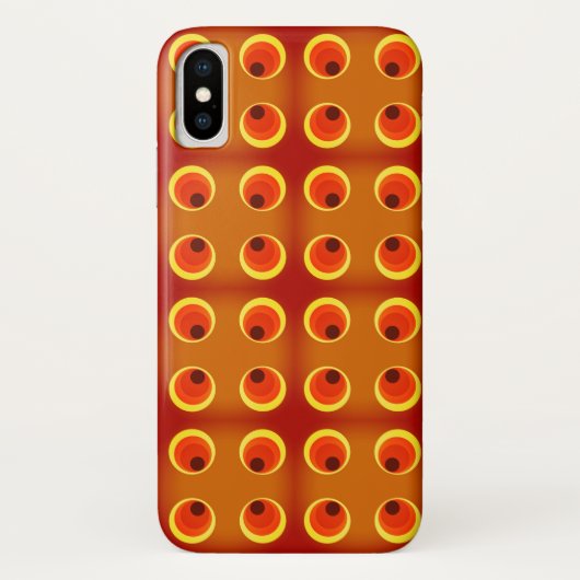 retro oranje 1970 Hoesje-Mate iPhone case (Achterkant)