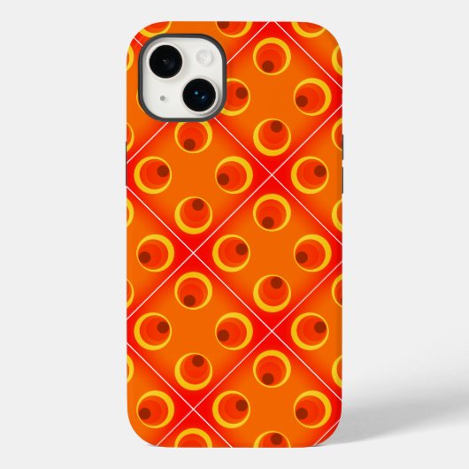 retro oranje 1970 Hoesje-Mate iPhone case (Achterkant)