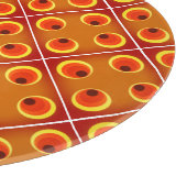 Retro oranje 1970's, gepersonaliseerde tekst snijplank (Hoek)