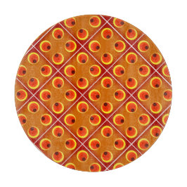 Retro oranje 1970's, gepersonaliseerde tekst snijplank