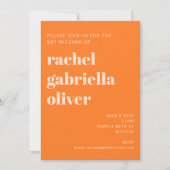 Retro Oranje Abstract Checkerboard Bat Mitzvah Kaart (Voorkant)