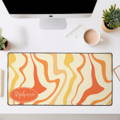 Retro Oranje Abstract Groovy Werveling Bureaumat