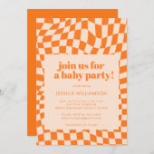 Retro Oranje Abstracte geometrische controleur Bab Kaart (Voorkant / Achterkant)