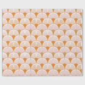 Retro oranje art deco ventilatorenpatroon cadeaupapier (Vlak)