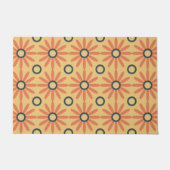 Retro Oranje & Black Cute Abstract Floral Pattern Deurmat (Voorkant)