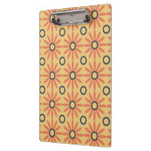 Retro Oranje & Black Cute Abstract Floral Pattern Klembord (Links)