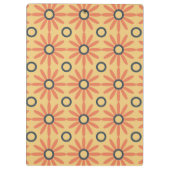 Retro Oranje & Black Cute Abstract Floral Pattern Klembord (Achterkant)
