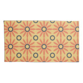 Retro Oranje & Black Cute Abstract Floral Pattern Kussensloop (Achterkant-Rechts)