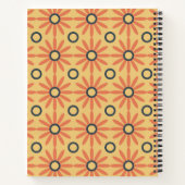 Retro Oranje & Black Cute Abstract Floral Pattern Notitieboek (Achterkant)