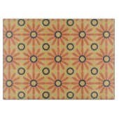 Retro Oranje & Black Cute Abstract Floral Pattern Snijplank (Voorkant)