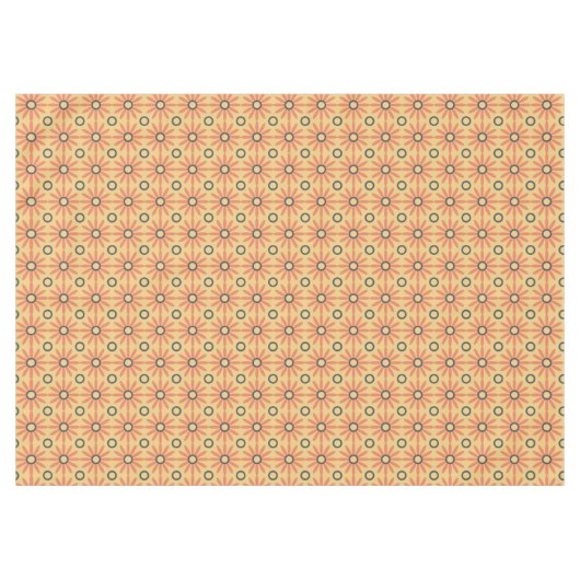 Retro Oranje & Black Cute Abstract Floral Pattern Tafelkleed (Voorkant (Horizontaal))