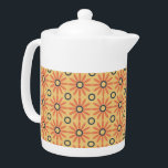 Retro Oranje & Black Cute Abstract Floral Pattern Theepot<br><div class="desc">Speelgoed en plezier zijn de woorden die je in gedachten kunt houden als je kijkt naar dit oranje en zwarte abstracte bloempatroon. Oh zo schattig en super schattig ook. Dit klassieke, op de maaltijd geïnspireerde florale patroon vertaalt zich perfect in zowel mode- als home decor-items. Het perfecte geschenk voor een...</div>