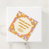 Retro Oranje Bloemen Aangepaste Bruidsdouche Bedan Bedankjes Labels (In situ)