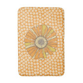 Retro oranje bloemen badmat (Voorkant Verticaal)