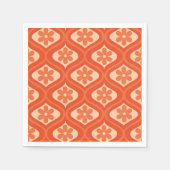 Retro Oranje bloemen op  Ogee Pattern Servet (Voorkant)
