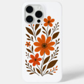 Retro Oranje bloemenpatroon Case-Mate iPhone Case (Achterkant)