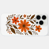 Retro Oranje bloemenpatroon Case-Mate iPhone Case (Achterkant (horizontaal))