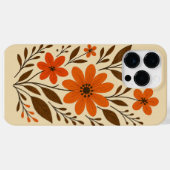 Retro Oranje bloemenpatroon Case-Mate iPhone Case (Achterkant (horizontaal))