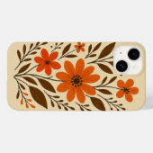Retro Oranje Bloempatroon Case-Mate iPhone Case (Achterkant (horizontaal))