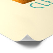 Retro Oranje Blossom Market Blue Poster (Hoek)