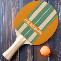 Retro Oranje Bord Strepen met Naam