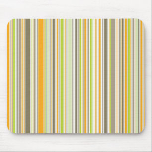 Retro Oranje Bruin Groene Stripes Mousepad Muismat