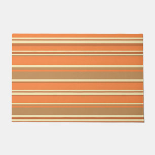 Retro Oranje Bruine Streep Mid-Century Modern Deurmat