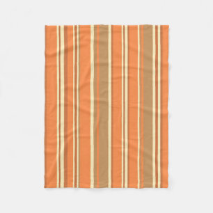 Retro Oranje Bruine Streep Mid-Century Modern Fleece Deken