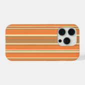 Retro Oranje Bruine Streep Mid-Century Modern  iPhone Hoesje (Achterkant horizontaal)