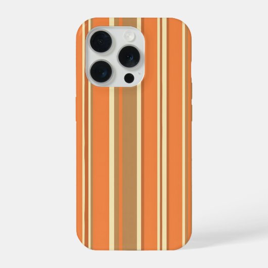 Retro Oranje Bruine Streep Mid-Century Modern  iPhone Hoesje (Achterkant)